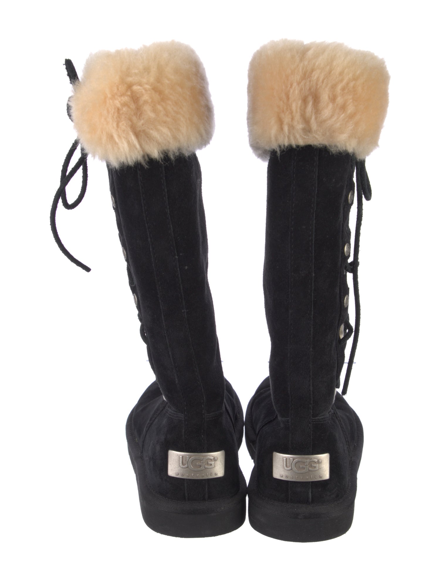 UGG Suede Fur Trim Boots
